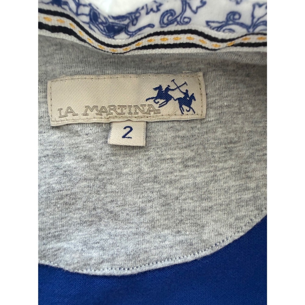 La Martina Sleeveless Polo Womens 2 Beaded Equestrian Royal Blue Excellent - Picture 4 of 5